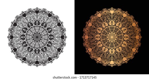 Creative Luxury Mandala mit Herzwolbstform Illustration