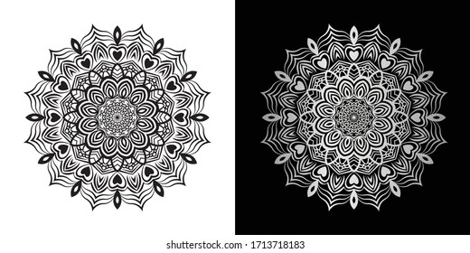 Creative Luxury Mandala With Heart Shape Illustration
