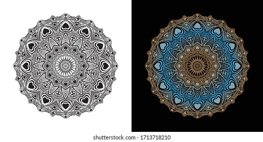 Creative Luxury Mandala mit Herzwolbstform Illustration