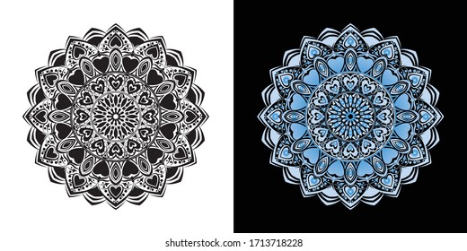 Creative Luxury Mandala With Heart Shape Illustration