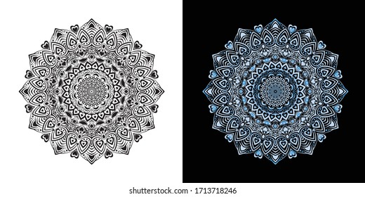 Creative Luxury Mandala With Heart Shape Illustration