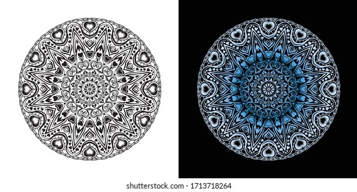 Creative Luxury Mandala With Heart Shape Illustration