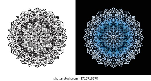 Creative Luxury Mandala mit Herzwolbstform Illustration
