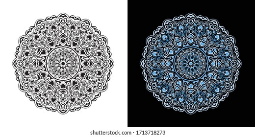Creative Luxury Mandala With Heart Shape Illustration