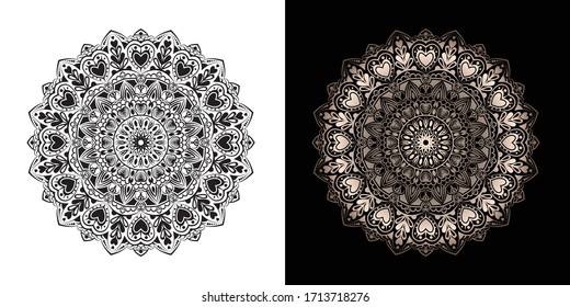 Creative Luxury Mandala With Heart Shape Illustration