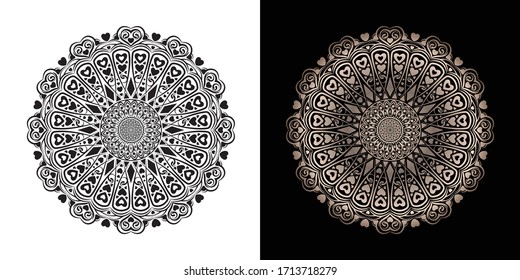 Creative Luxury Mandala With Heart Shape Illustration