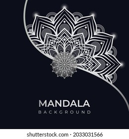 Creative Luxury mandala with silver arabesque pattern Arabic background. abstract ornamental Ramadan Style Decorative mandala. concept, Wallpaper, Islamic mandala 