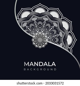 Creative Luxury mandala with silver arabesque pattern Arabic background. abstract ornamental Ramadan Style Decorative mandala. concept, Wallpaper, Islamic mandala 
