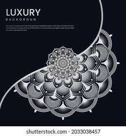 Creative Luxury mandala with silver arabesque pattern Arabic background. abstract ornamental Ramadan Style Decorative mandala. concept, Wallpaper, Islamic mandala 