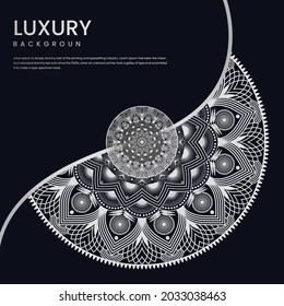 Creative Luxury mandala with silver arabesque pattern Arabic background. abstract ornamental Ramadan Style Decorative mandala. concept, Wallpaper, Islamic mandala 