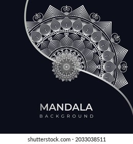 Creative Luxury mandala with silver arabesque pattern Arabic background. abstract ornamental Ramadan Style Decorative mandala. concept, Wallpaper, Islamic mandala 