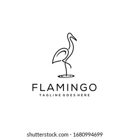 Creative luxury minimalist flamingo bird logo design template