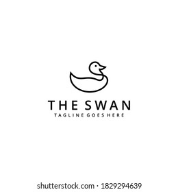Creative luxury Minimalist swan bird animal silhouette logo template