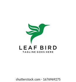 Creative luxury modern bird with leaf sign logo template vector icon.