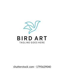 Creative luxury modern bird line art logo template vector icon