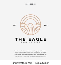 Creative luxury Modern Eagle icon logo design vector illustration. Eagle logo design color editable