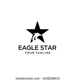 Creative luxury Modern Eagle Logo Vector with star icon template