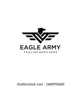 Plantilla de icono de vector con logotipo de águila moderna de lujo creativo