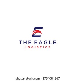 Creative luxury Modern Eagle on letter E Logo Vector icon template