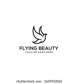 Creative luxury modern fly bird logo template vector icon