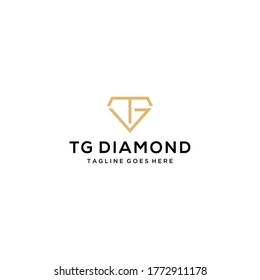 Creative luxury Modern stylist T,G Diamond logo design vector