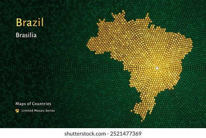 Mapa do mosaico criativo de luxo do Brasil, com Brasília