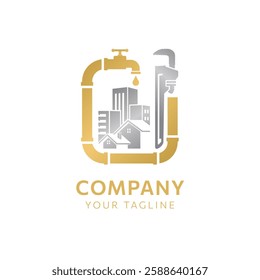 creative luxury plumbing logo design