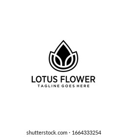 Creative luxury simple Artistic Lotus Flower logo design illustration