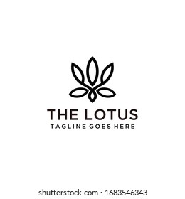 Creative luxury simple Artistic Lotus Flower logo design illustration