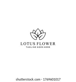 Creative luxury simple Artistic Lotus Flower logo design illustration