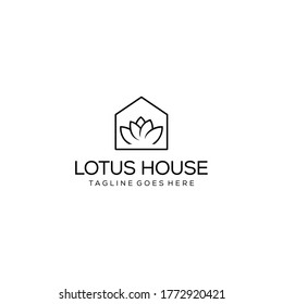 Creative luxury simple Artistic Lotus Flower logo design illustration