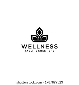 Creative luxury simple Artistic Lotus Flower logo design illustration