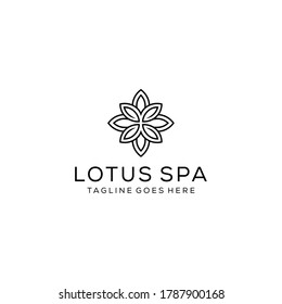 Creative luxury simple Artistic Lotus Flower logo design illustration