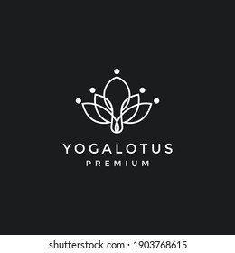 Creative luxury simple Artistic Lotus Flower logo design illustration.