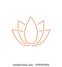 Creative luxury simple Artistic Lotus Flower logo design illustration