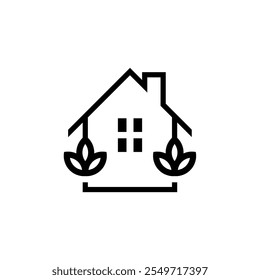 Creative luxury simple artistic lotus flower with house sign logo design illustration. Real Estate Lotus and feminine logo designs.