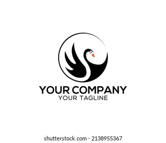 Plantilla de vectores de diseño del logotipo de las alas voladoras de cisne de lujo creativo.
