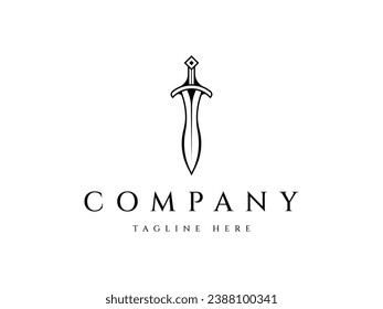 creative luxury sword logo design