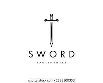 creative luxury sword logo design