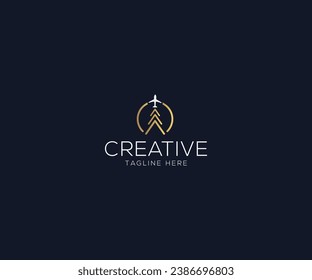 creative luxury travel logo icon design template vector