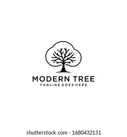 Creative luxury Tree nature sign logo design vector template