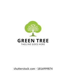 Diseño vectorial de diseño de logotipo de signo de naturaleza de árbol de lujo