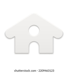 Creative luxury white frozen glossy countryside house 3d template vector illustration. Premium cute realistic village family home fairy tail decorative design Christmas bauble winter holiday celebrate