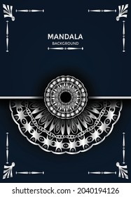 Creative luxury white mandala background Premium Vector