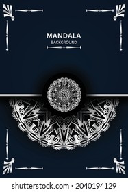 Creative luxury white mandala background Premium Vector