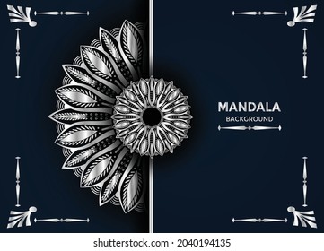 Creative luxury white mandala background Premium Vector