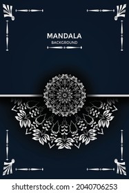 Creative luxury white mandala background Premium Vector
