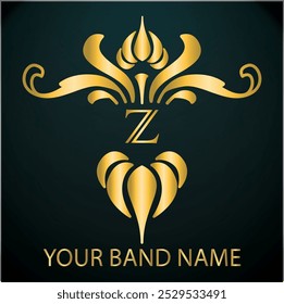 Diseño creativo del logotipo de la lujosa Z con la Plantilla moderna del Vector del negocio. diseño creativo del logotipo de la monografía de la Z, de la realeza de la Z con color dorado