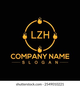 Diseño creativo del logotipo de la letra de LZH para sus marcas del negocio