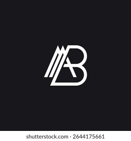 Creative M and B Letter Combination Logo, Stylish Corporate Symbol.